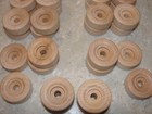 NEW~ Lot of 100 ~Treaded Wooden Toy Wheels 1-1/4" Dia x  1/2",  1/4" Center Hole — photo 3