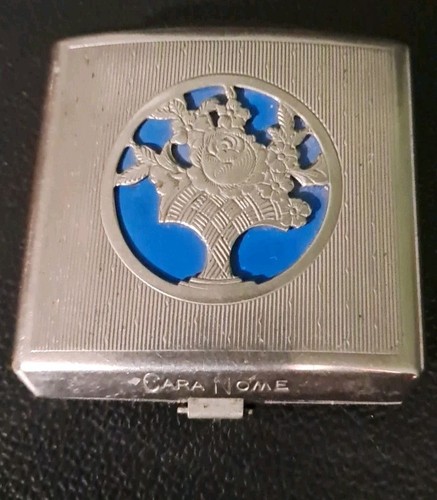 DE COLECCIÓN CARA NOME TONO PLATA POLVO ESPEJO COMPACTO LANGLOIS NUEVA YORK - Imagen 10 de 10