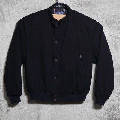 Faconnable Jacket Mens Large Black Loro Piana Wool Bomber Lined Storm System