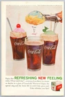 1961 Coca-Cola Coke Vintage Print Ad: Ice Cream Floats Coke Glasses Wall Art
