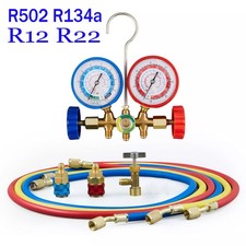 For R502 R134a R12 R22 Ac Manifold Gauge Set Ac Refrigeration 3 Way Hose
