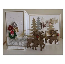 Reindeer Sleigh Metal Cutting Dies Scrapbooking Craft Embossing Die Cut DIY