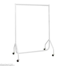 SUPER Heavy Duty WHITE Clothes Rail Storage Hanging Display 2ft 3ft 4ft 5ft 6ft