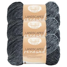 (3 Pack) Lion Brand Yarn 542-206AQ Landscapes Renewed Yarn, Marble