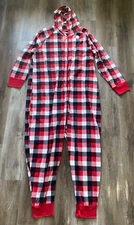 MACY'S Family PJs nwt Buffalo Check Hooded One Piece Pajamas~Ladies Size 3X~NEW