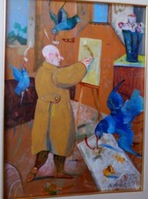 antonio possenti olio su tavola cm. 40 x 30, anno 1999, autentica su foto