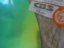 Dichroic Glass:CBS 90COE Blue/Gold on Thin Flat Black-  3" Sq