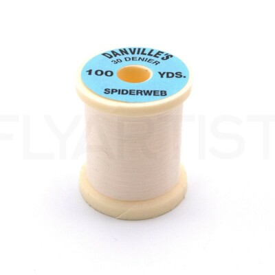 DANVILLE SPIDERWEB THREAD - Fly Tying Jig 16/0 White Thin Midge Spool NEW!