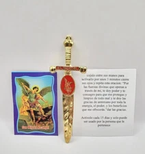 TALISMAN ESPADA DE SAN MIGUEL 5" PARA DINERO SUERTE PROTECCION ORACION INCLUIDA