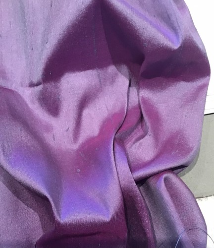 100% SILK SMOOTH DUPION HEATHER MAUVE 2-TONE FABRIC 45 CMS. X 85 CMS. FREEPOST! - Picture 3 of 7