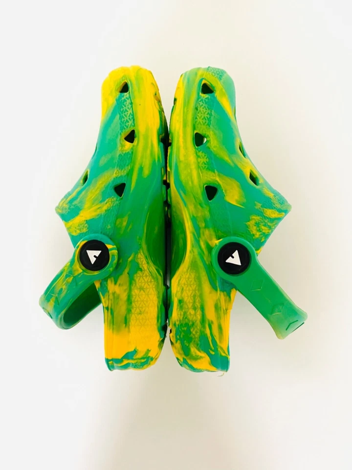 Zuecos AirWalk Compel 2 verde amarillo tie dye mulas niños 1 3 4 6 7 8 9 12 13 Foto 3 de 4