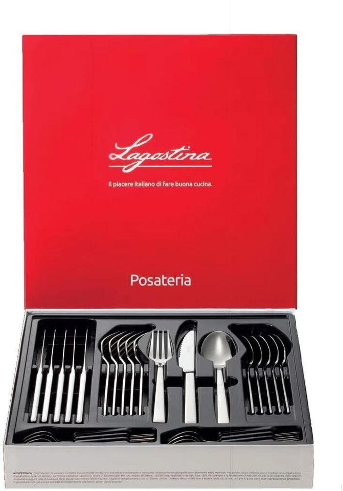 LAGOSTINA SET 24 POSATE LUISA forchetta ,cucchiaio, coltello ,cucchiaino inox - Immagine 2 di 4