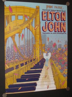 ELTON JOHN - 2022 FAREWELL YELLOW BRICK ROAD LIMITED EDITION POSTER - S/N 75