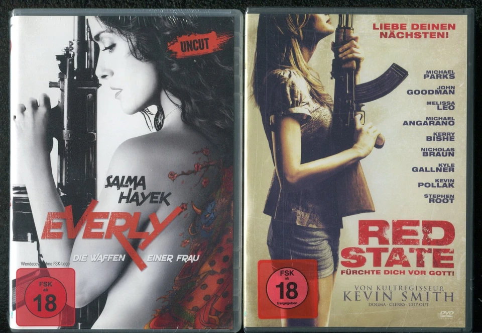 Everly, Die Waffen einer Frau + Red State (DVD) Salma Hayak (Uncut)Action FSK 18