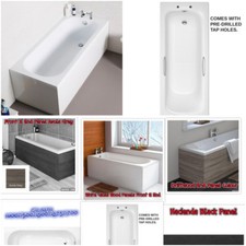 Single Ended Round Acrylic  Drilled Bath Tub Choice  MDF Wooden Panels 1400-170