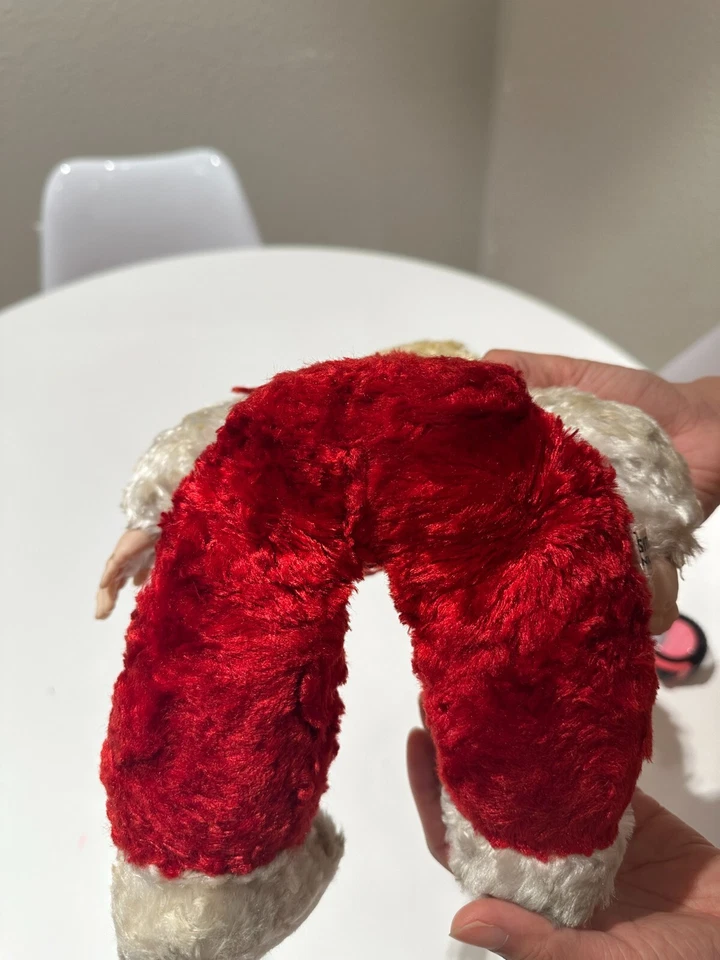 Vintage Rushton Rubber Face and Hand Christmas Red White Snow Doll 14'' Big Foot - Image 4 of 4