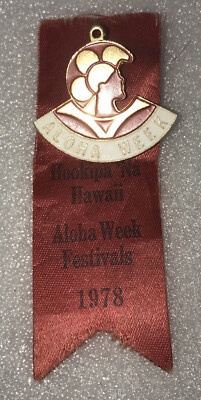 VINTAGE HAWAII ISLAND FESTIVAL ALOHA WEEK RIBBON BADGE 1978 | eBay