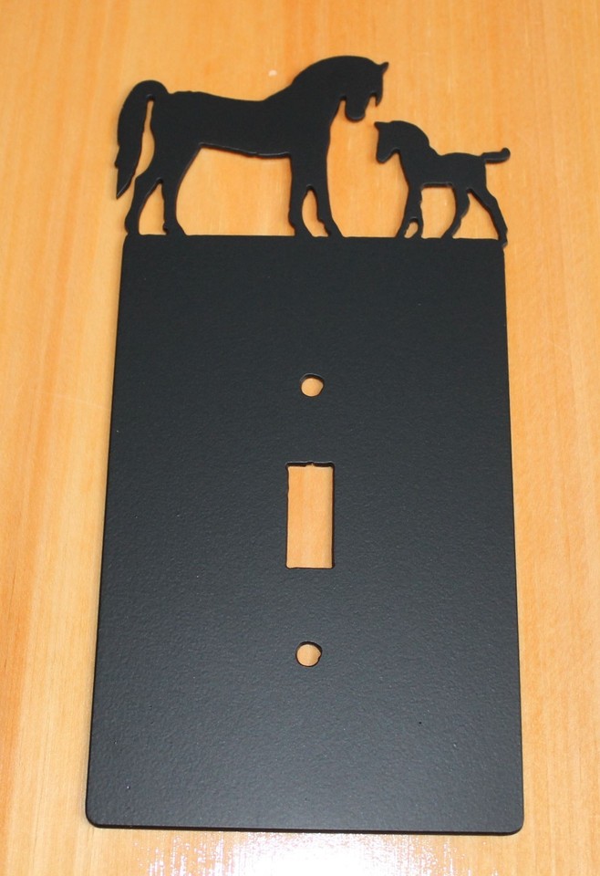 Horse Mare and Foal Single Light Switch Plate Cover Farm Rustic Cabin ...
