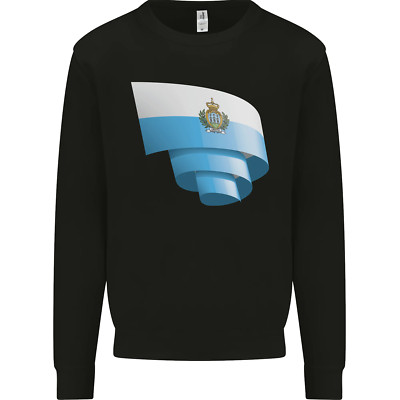 Krause San Marino Flagge Sammarinese Tag Fußball Kinder Sweatshirt Pullover