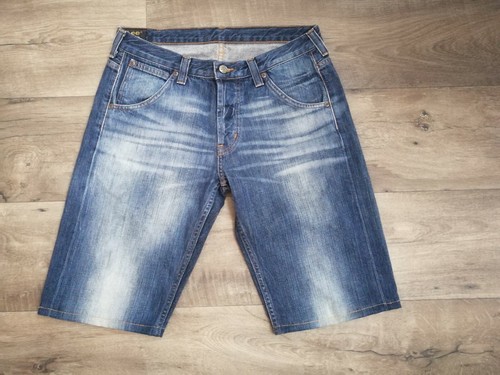Lee short jeans Ripley blu effetto scambiato tagliato con pieghe fatte  tg.W31 | eBay