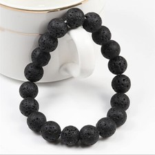 Volcanic Stone/Onyx 8mm Beads Bracelet Natural Lava Rock Bracelet Charm Men
