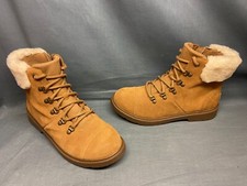 UGG Australia Azell Hiker Weather Boots Suede Lace-Up Chestnut Boys Size 6 NEW