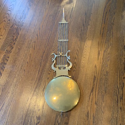 Grandfather  Or Grandmother Clock Lyre Style Brass Pendulum 39 
