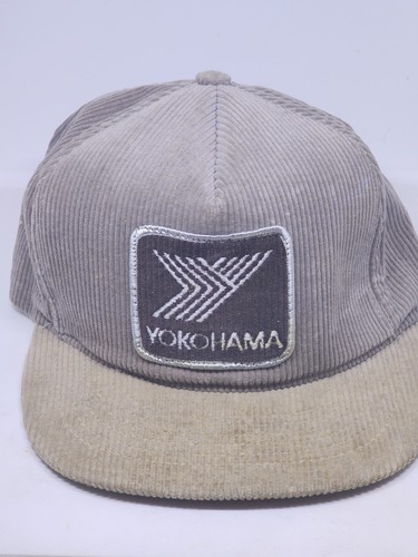 Vintage YOKOHAMA Tires Corduroy Snapback Trucker Hat