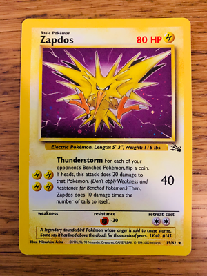 Zapdos (15/62) Holo Fossil Set Pokemon Card! FAST & FREE P&P! | eBay