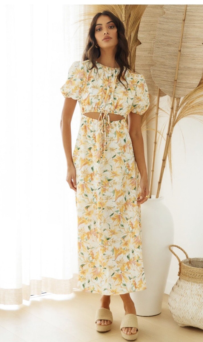 herlipto floral cut out dress white sサイズ 購入レビュー#40｜Herlipto｜Floral Cut-Out Long Dress｜Her