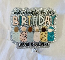 Labor  Delivery, Postpartum Nurse, RN, Retractable Reel ID Badge Holder