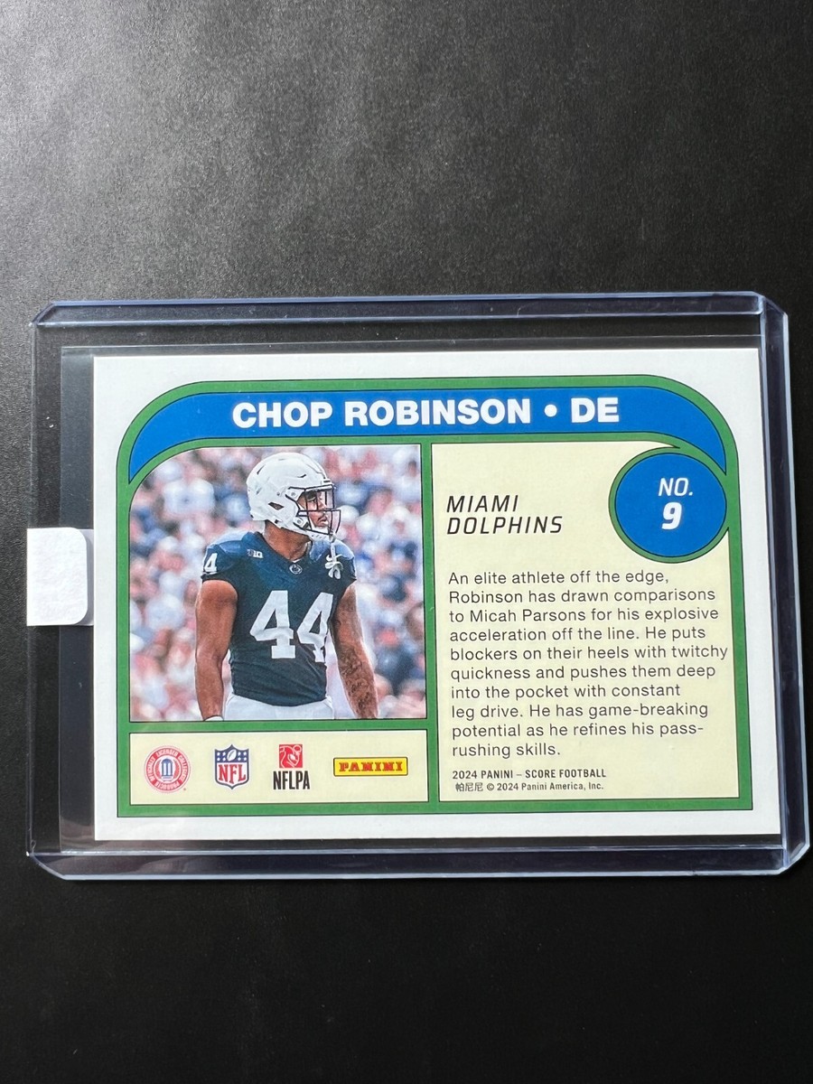 Chop Robinson 2024 Panini Score Football #9 - PROTENTIAL ROOKIE