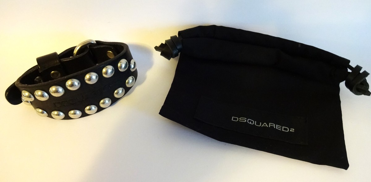 DSQUARED2 100% LEATHER STUDDED WRISTBAND BRACELET MADE IN ITALY | eBay