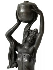 WMF Sculpture Femme Porteuse Étain Art Nouveau Jugendstil Sécession Viennoise