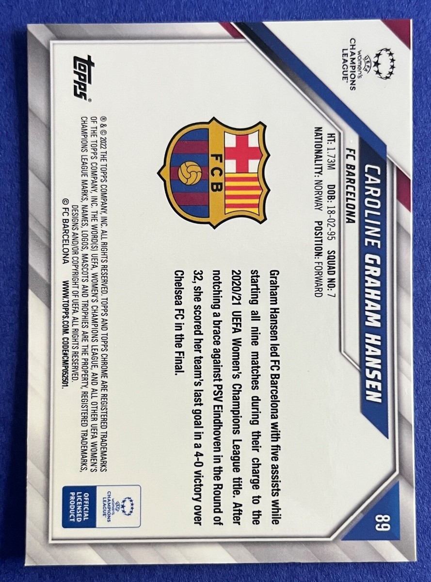 Caroline Graham Hansen 2021-22 Topps Chrome UEFA Women's