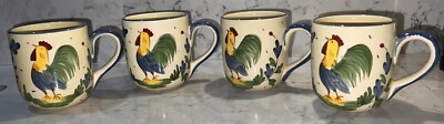 Bird Rooster Coffee Mug Stoneware Chicken Tea Cup Rustic Farmhouse Bird mugs lot