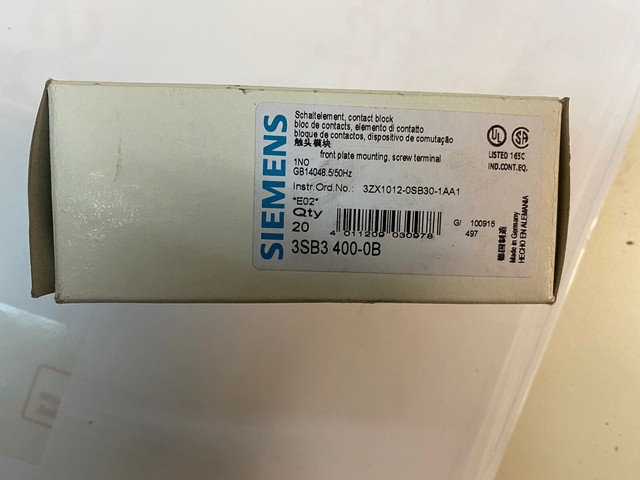 Module De Contact Siemens 3SB3403-0B - Pour Boutons Poussoirs Et Systèmes De Commande, 1 Pièce Neuve