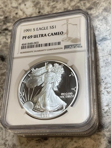 1991-S NGC PF69 ULTRA CAMEO AMERICAN SILVER EAGLE