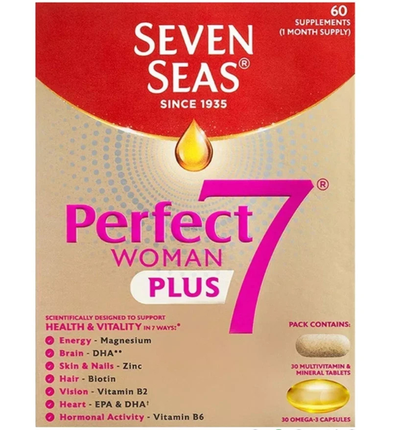 Seven Seas Perfect7 Woman Duo Pack 30 Tablets Multivitamin  30 Capsules Omega 3