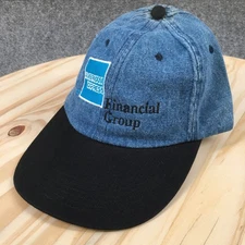 American Express Financial Group Baseball Cap Unisex Blue OS Embroidered Logo