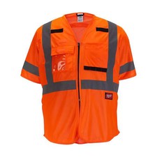 Milwaukee Tool 48-73-5146 Class 3 High Visibility Orange Safety Vest -