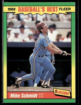 1988 Fleer Baseball's Best Sluggers vs. Pitchers #36 Mike Schmidt Card 0501E