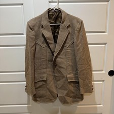 Vintage Pendleton Blazer Mens XL Brown Wool Western Tweed Sport Coat Jacket