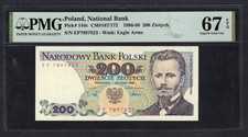 Poland 200 Zlotych 1988 P144c Uncirculated Grade 67