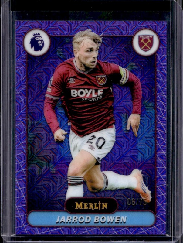 2026 Topps Merlin Premier League Jarrod Bowen Purple Mojo Refractor #/75