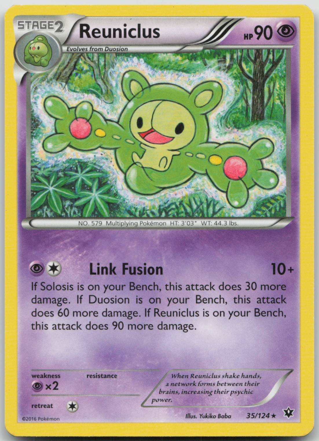 Reuniclus 35/124 Rare XY - Fates Collide LP Normal