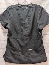 Grey's Anatomy by Barco Women's Black V-Neck Scrub Top Size M Medical Uniform