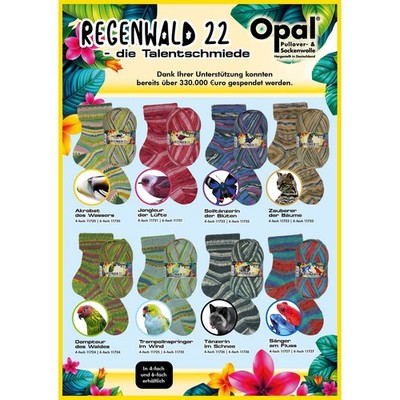 Opal ''Rainforest 22'' 4-fädig Sockengarn 100g Strickgarn Wolle selbststreifend
