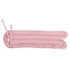 Uvital 1 Pack 25FT Pink Extra Long Phone Handset Cord Coiled 25 feet,