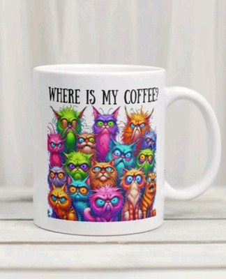 Where Is My Coffee Crazy Cat Katze Mug  Tier Keramiktasse Geschenk Kaffeetasse 3